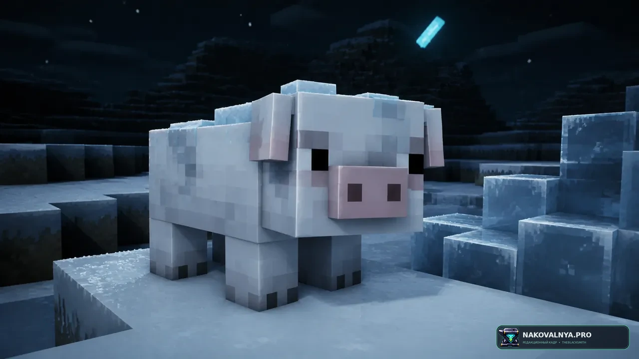 Snow Pig [Fabric]: снежную свинью для холодных биомов — редакционная иллюстрация 3 из 3