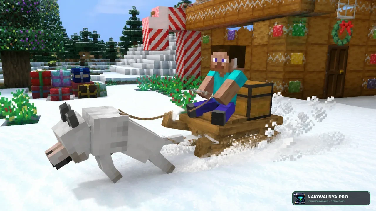 Snowy Spirit: сани и зимние украшения — редакционная иллюстрация 3 из 3