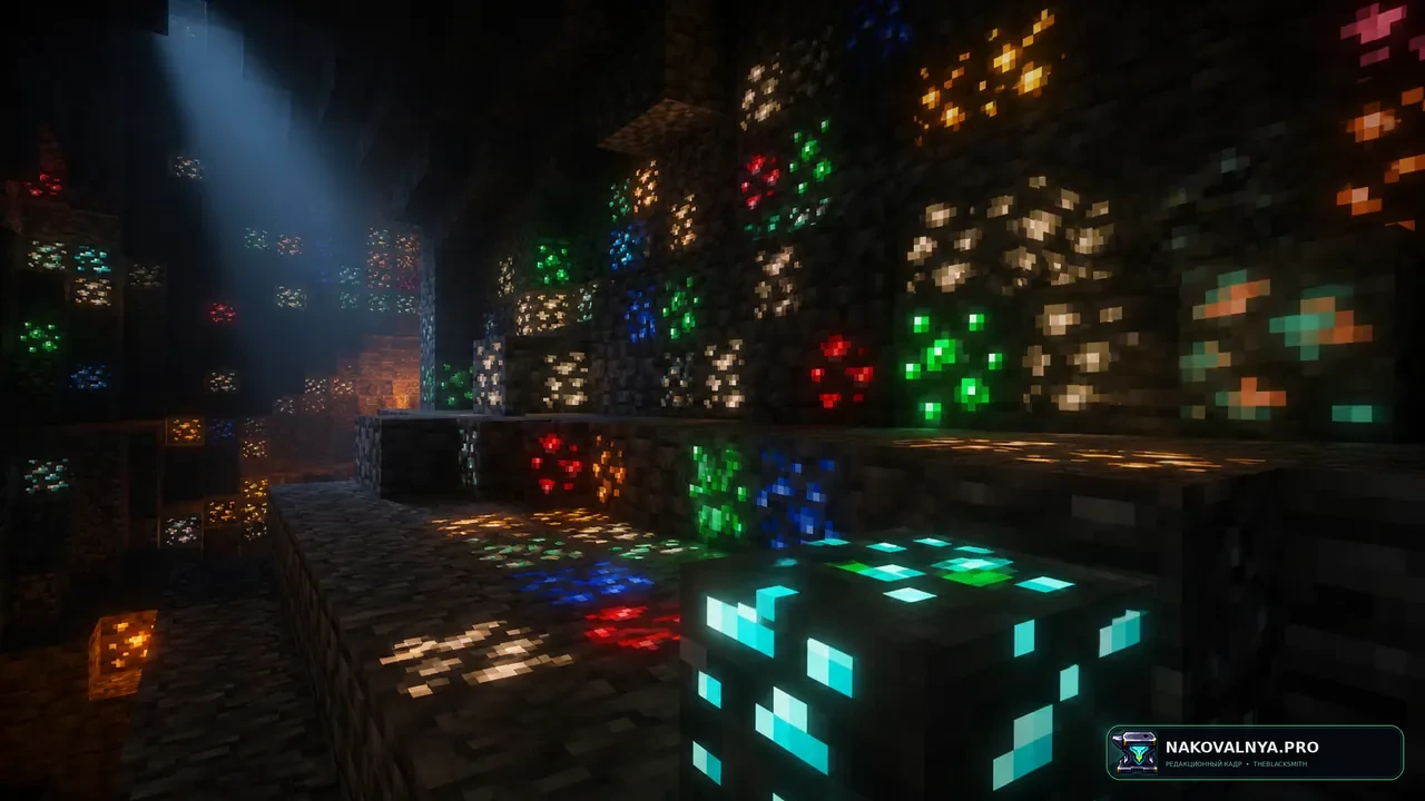 SPBR-GlowingOre: светящиеся руды в темноте — редакционная иллюстрация 2 из 3