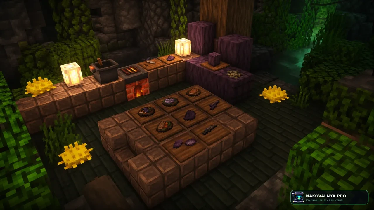 [NoCube's] Undergarden Delight: кулинарную совместимость Farmer's Delight с Undergarden — редакционная иллюстрация 2 из 3