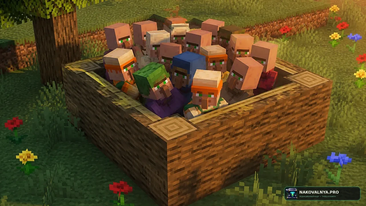 Villager In A Pack: жителей в вёдрах для серверного плагина — редакционная иллюстрация 2 из 3