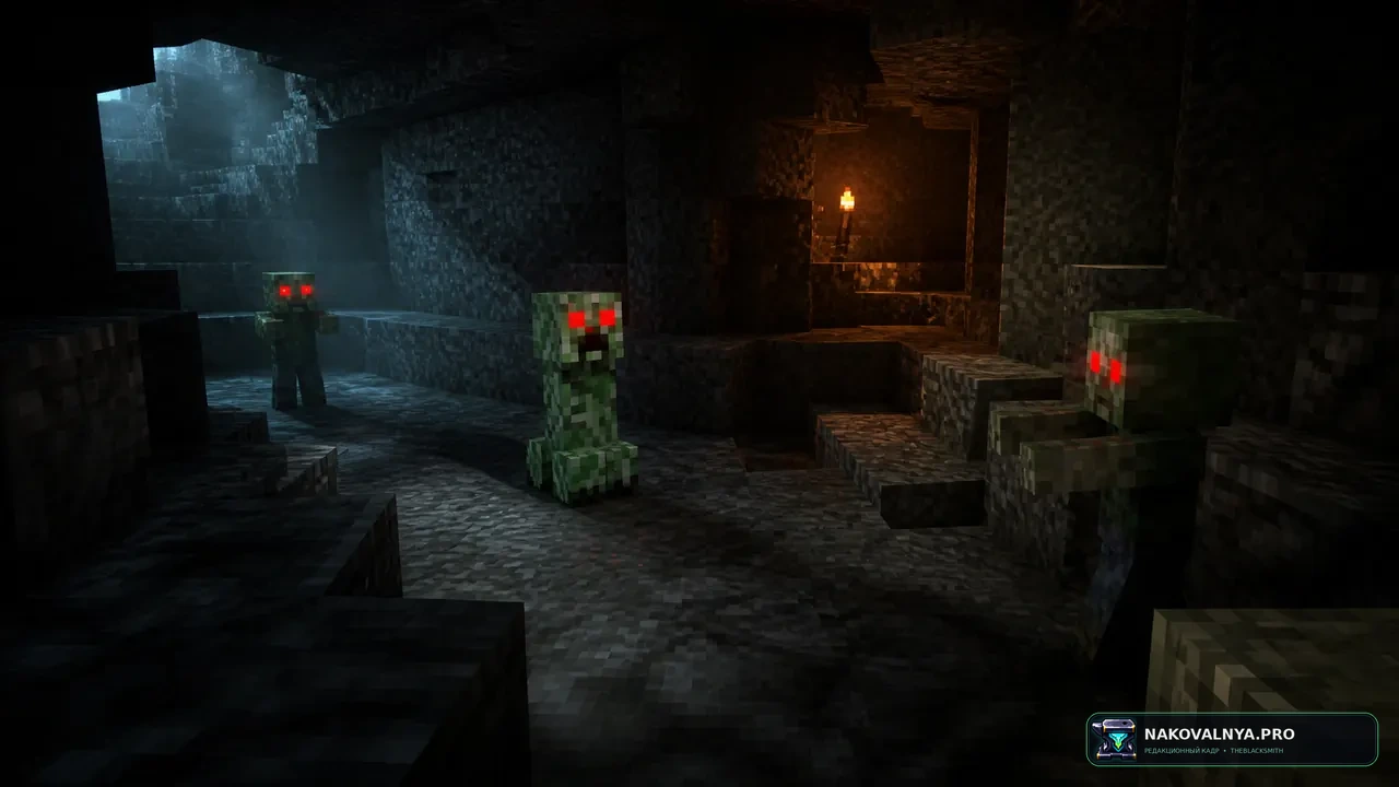 Zombie Horror Shader: зомби-хоррор с красными глазами мобов — редакционная иллюстрация 2 из 3
