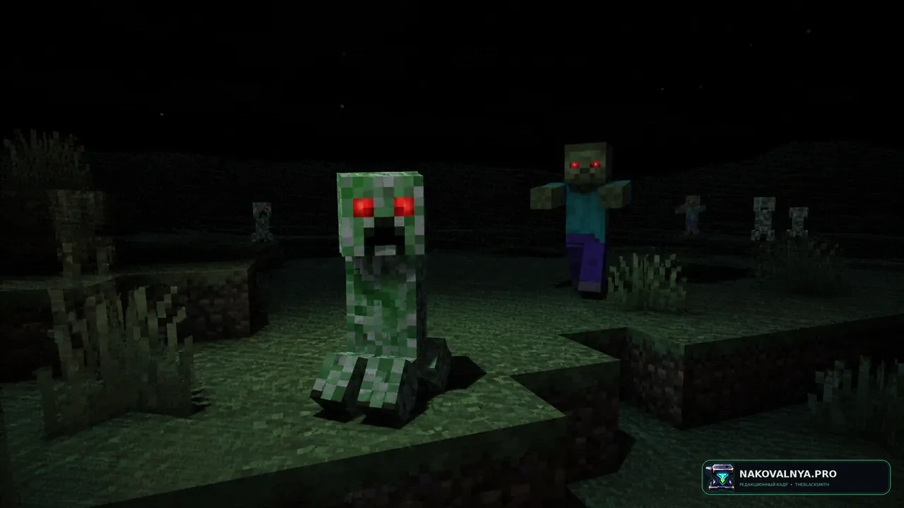 Zombie Horror Shader: зомби-хоррор с красными глазами мобов — редакционная иллюстрация 3 из 3